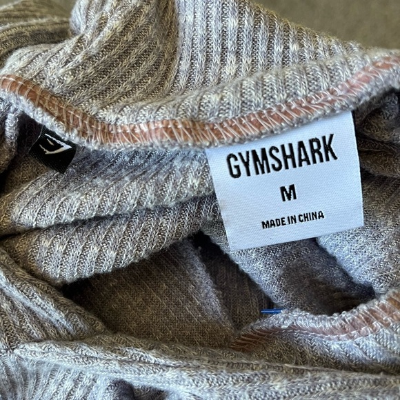 Gymshark Gray Slounge Hooded Crop Top Thumb Holes Medium - Picture 6 of 10